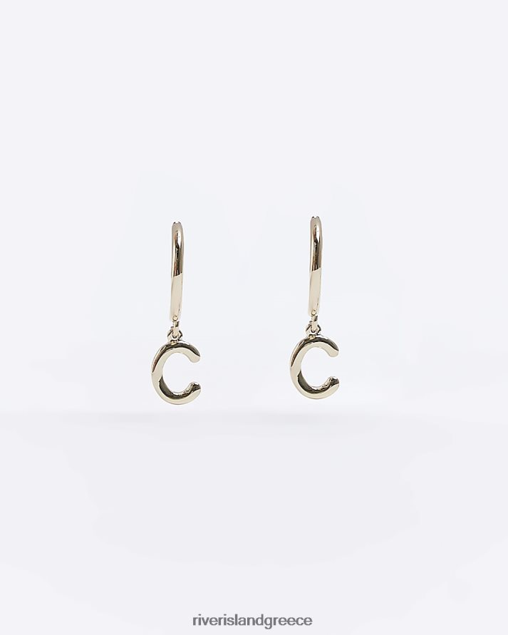 River Island αξεσουάρ χρυσός γυναίκες γ αρχικά σκουλαρίκια κρίκοι B6N8X1415