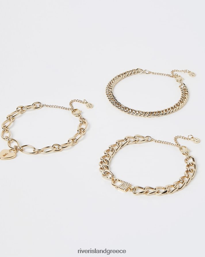 River Island αξεσουάρ χρυσός γυναίκες Πολυσυσκευασία βραχιόλι με λουκέτο καρδιά B6N8X3800