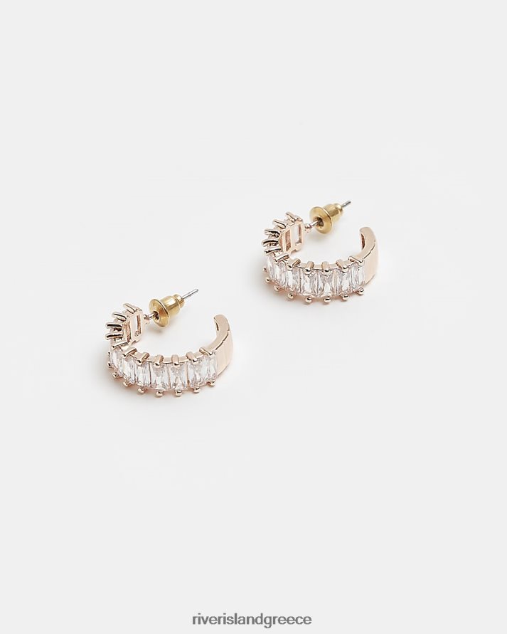 River Island αξεσουάρ χρυσός γυναίκες πέτρινα σκουλαρίκια κρίκοι B6N8X3995