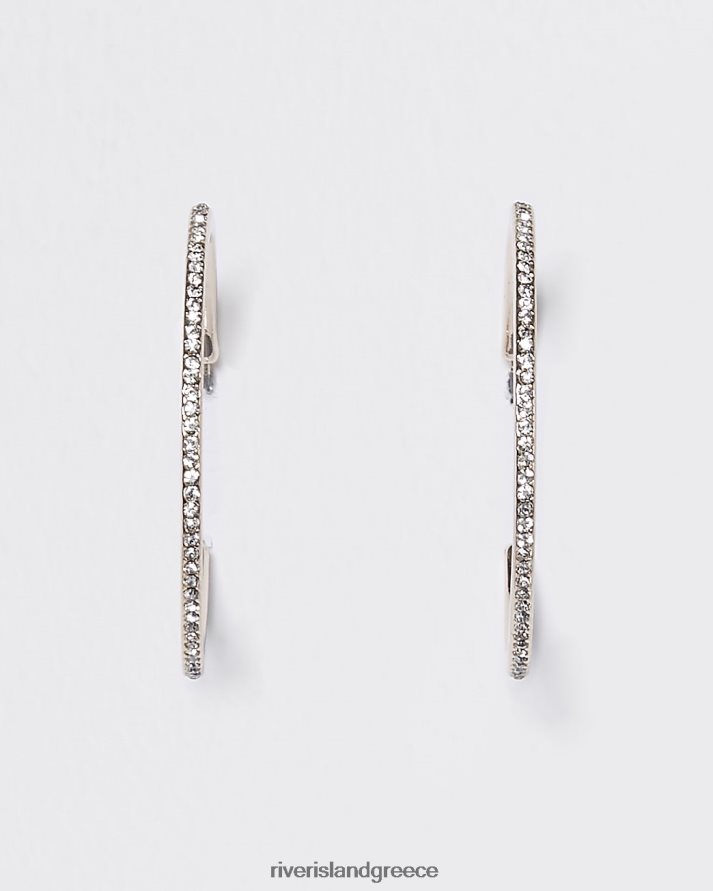 River Island αξεσουάρ ασήμι γυναίκες σκουλαρίκια κρίκοι διαμάντης B6N8X4002