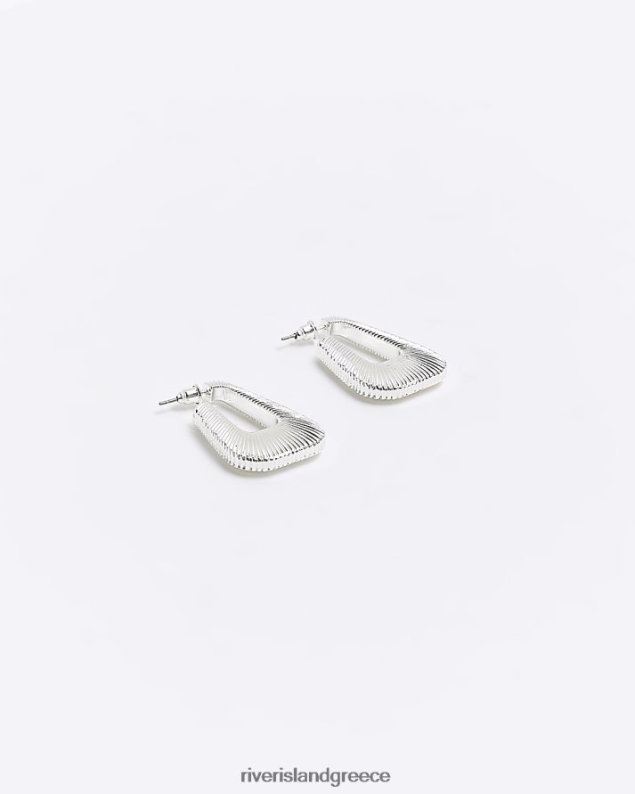 River Island αξεσουάρ ασήμι γυναίκες σκουλαρίκια κρίκοι με υφή B6N8X4103