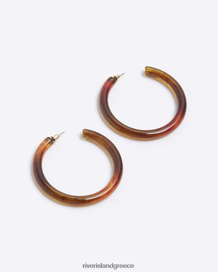 River Island αξεσουάρ πορτοκάλι γυναίκες σκουλαρίκια κρίκου από ρητίνη B6N8X4144