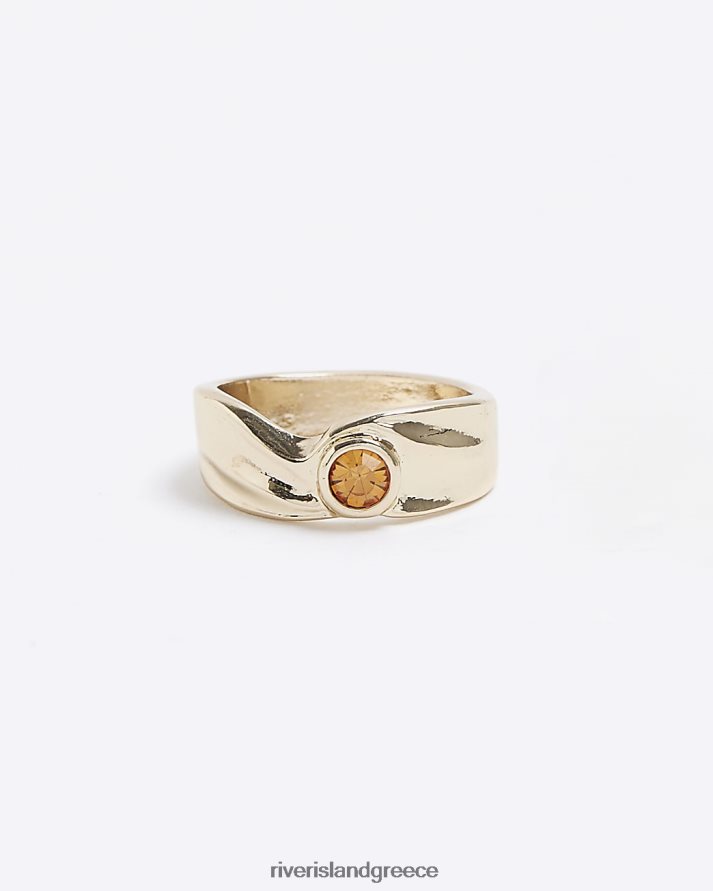 River Island αξεσουάρ χρυσός γυναίκες κεχριμπαρένιο πέτρινο δαχτυλίδι B6N8X4146