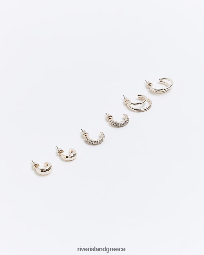 River Island αξεσουάρ ροζ χρυσός γυναίκες πολυσυσκευασμένα σκουλαρίκια κρίκους B6N8X4275