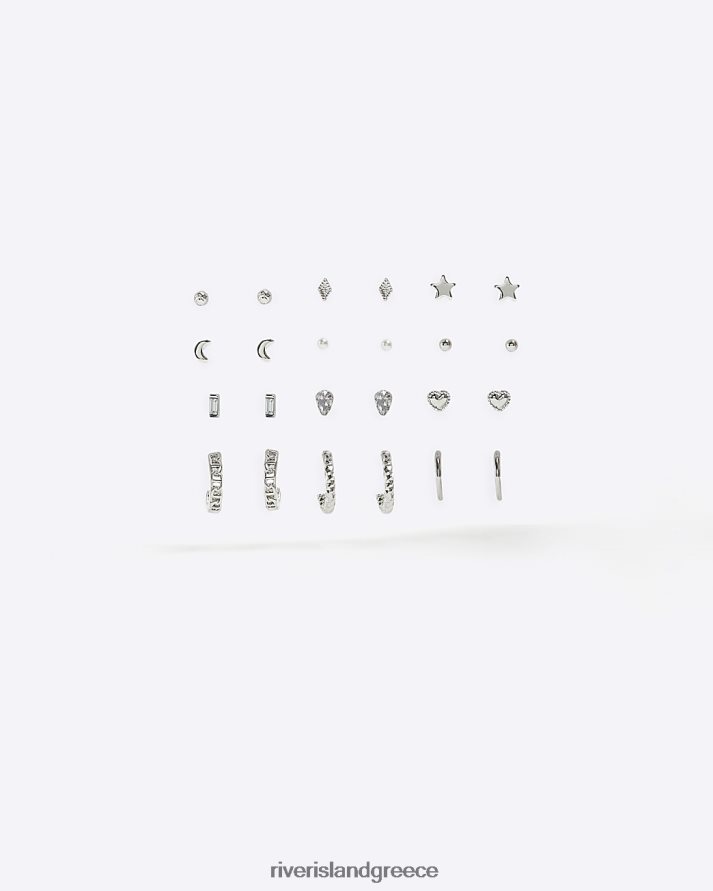River Island αξεσουάρ ασήμι γυναίκες σκουλαρίκια με καρφιά και κρίκοι πολυσυσκευασία B6N8X4286