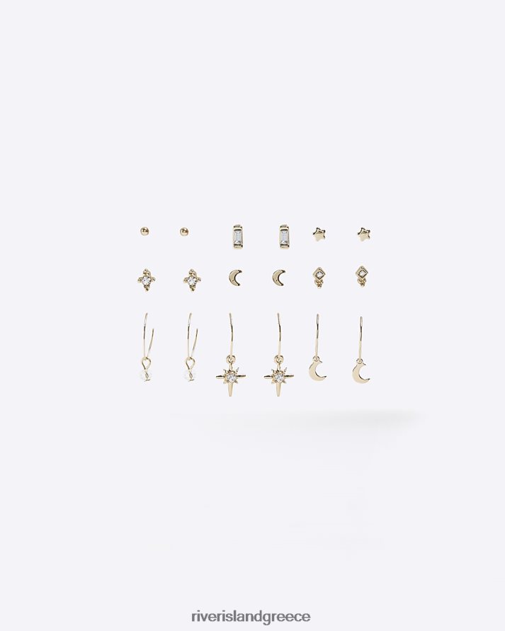 River Island αξεσουάρ χρυσός γυναίκες πολυσυσκευασία σκουλαρίκια αστέρι και φεγγάρι B6N8X4289
