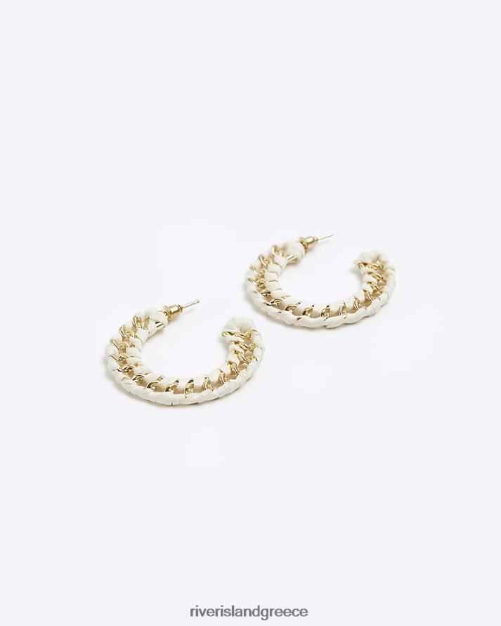 River Island αξεσουάρ άσπρο γυναίκες τυλίξτε σκουλαρίκια κρίκοι B6N8X4655