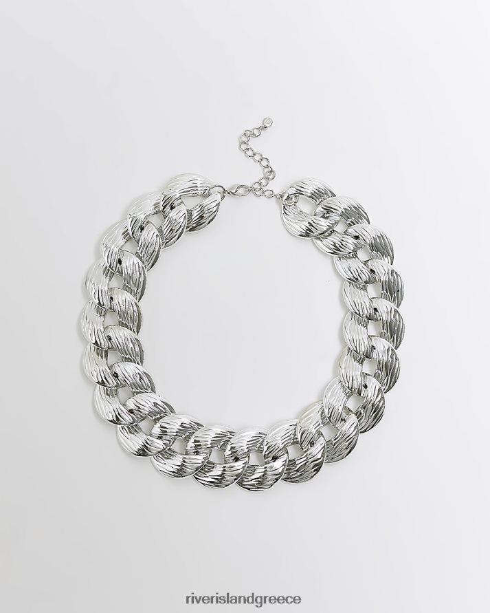 River Island αξεσουάρ ασήμι γυναίκες κολιέ με χοντρό ανάγλυφη υφή B6N8X4768