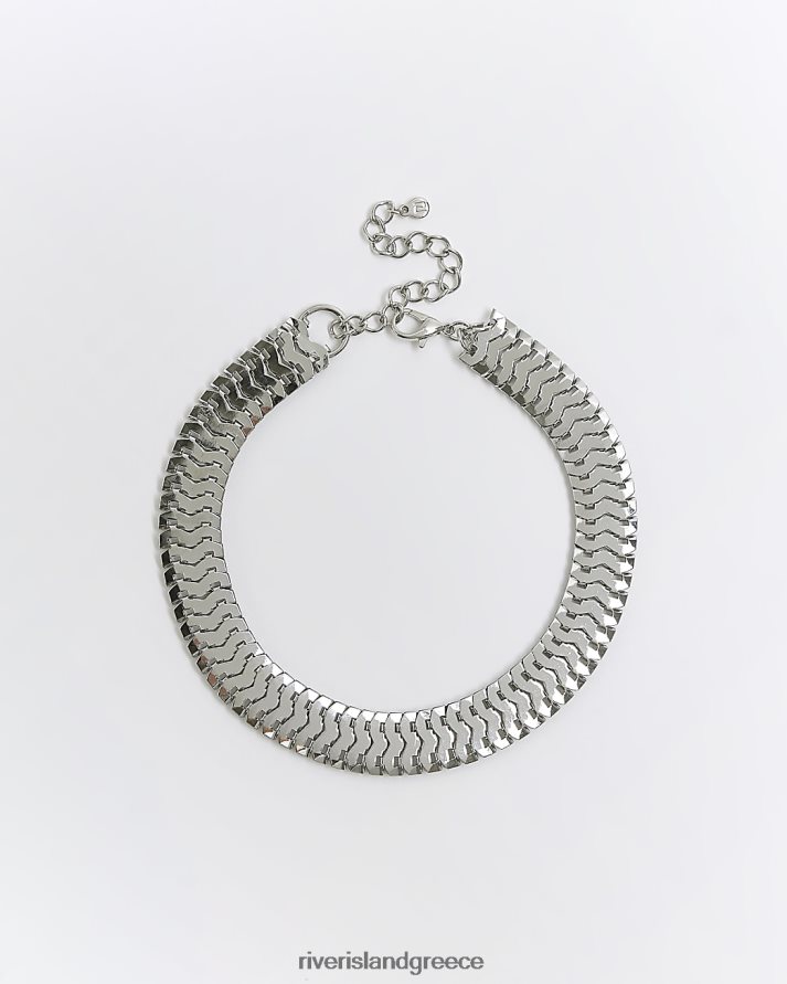 River Island αξεσουάρ ασήμι γυναίκες χοντρό κολιέ τσόκερ B6N8X4791