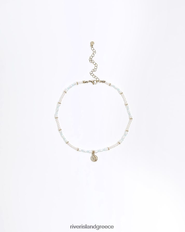 River Island αξεσουάρ χρυσός γυναίκες κολιέ τσόκερ με χάντρες B6N8X4810