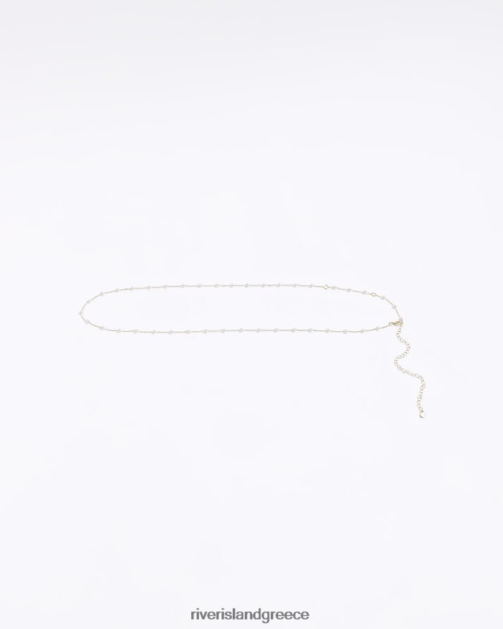 River Island αξεσουάρ χρυσό/μαργαριτάρι γυναίκες αλυσίδα της κοιλιάς B6N8X4829