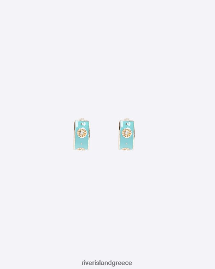 River Island αξεσουάρ πράσινος γυναίκες φλοράλ σκουλαρίκια κρίκοι B6N8X4867