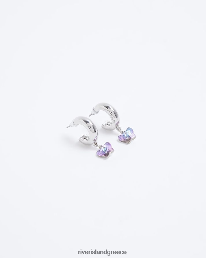 River Island αξεσουάρ ροζ γυναίκες σκουλαρίκια κρίκους πεταλούδας B6N8X4873