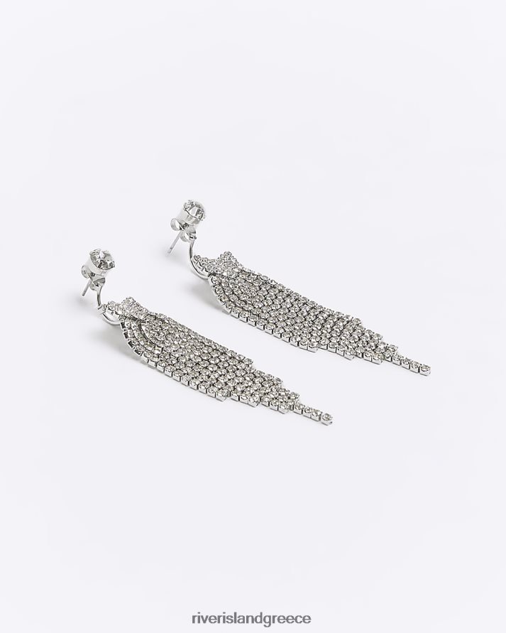 River Island αξεσουάρ ασήμι γυναίκες σκουλαρίκια diamante B6N8X4580