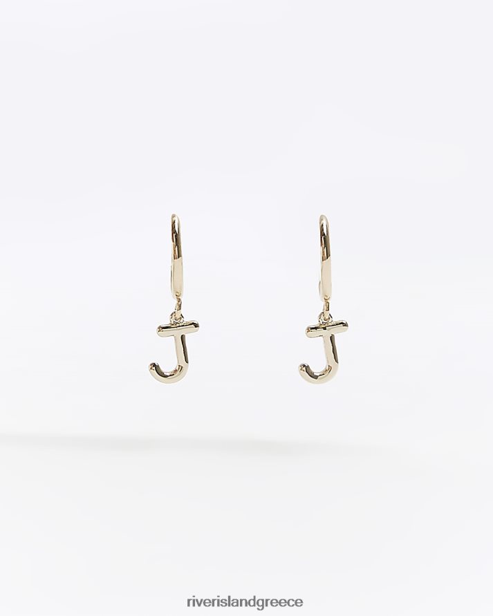 River Island αξεσουάρ χρυσός γυναίκες j αρχικά σκουλαρίκια κρίκοι B6N8X1417