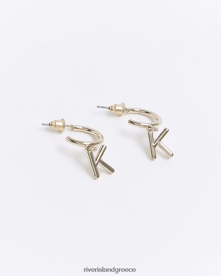 River Island αξεσουάρ χρυσός γυναίκες k αρχικά σκουλαρίκια κρίκοι B6N8X1413