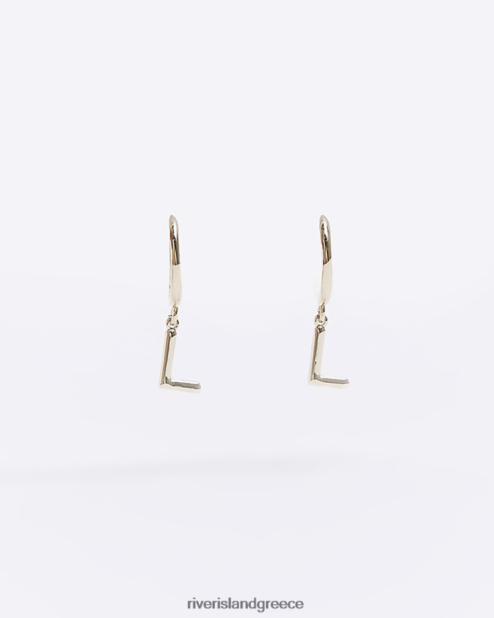 River Island αξεσουάρ χρυσός γυναίκες l αρχικά σκουλαρίκια κρίκοι B6N8X1418