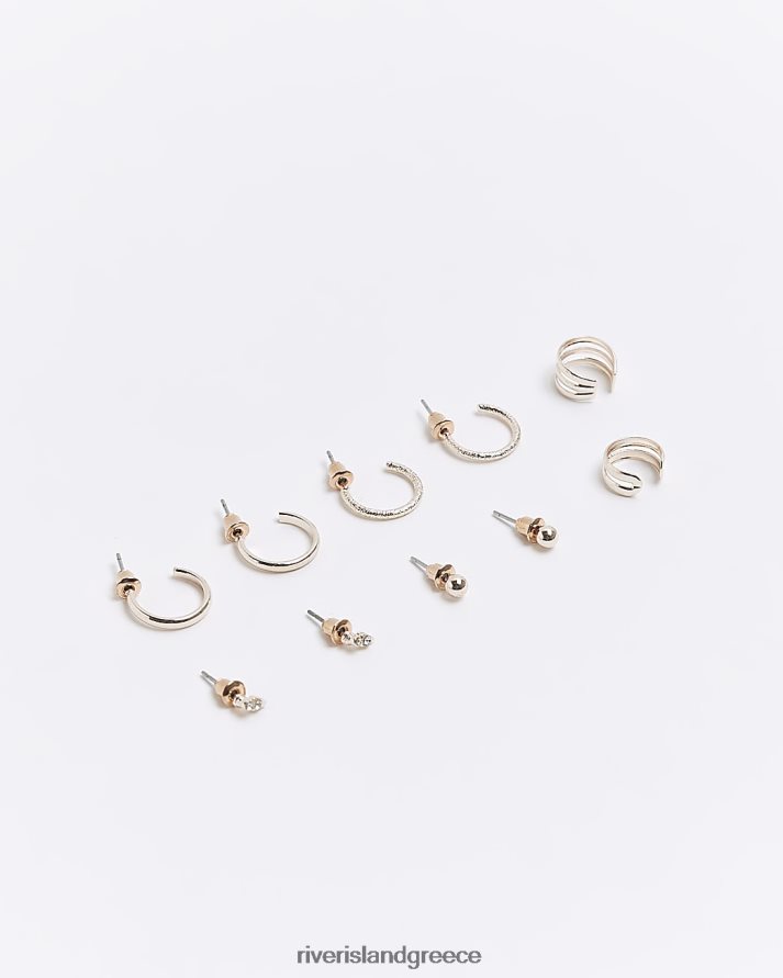 River Island αξεσουάρ ροζ χρυσός γυναίκες σκουλαρίκια με κρίκο και καρφιά multipack B6N8X4271