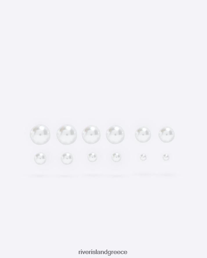 River Island αξεσουάρ άσπρο γυναίκες μαργαριταρένια καρφωτά σκουλαρίκια multipack B6N8X4721