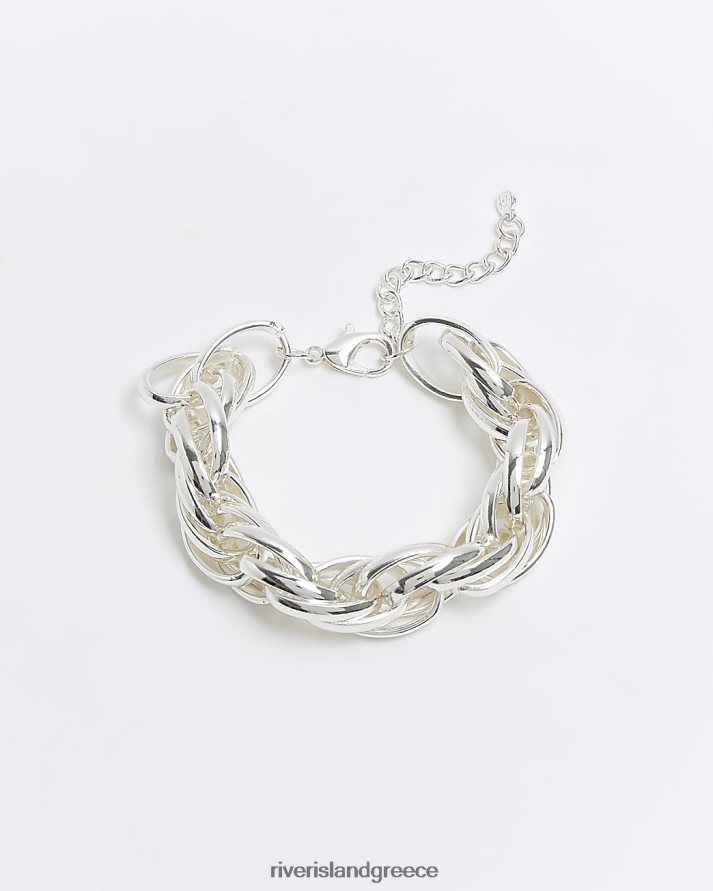 River Island αξεσουάρ ασήμι γυναίκες χοντρό twist βραχιόλι B6N8X4538