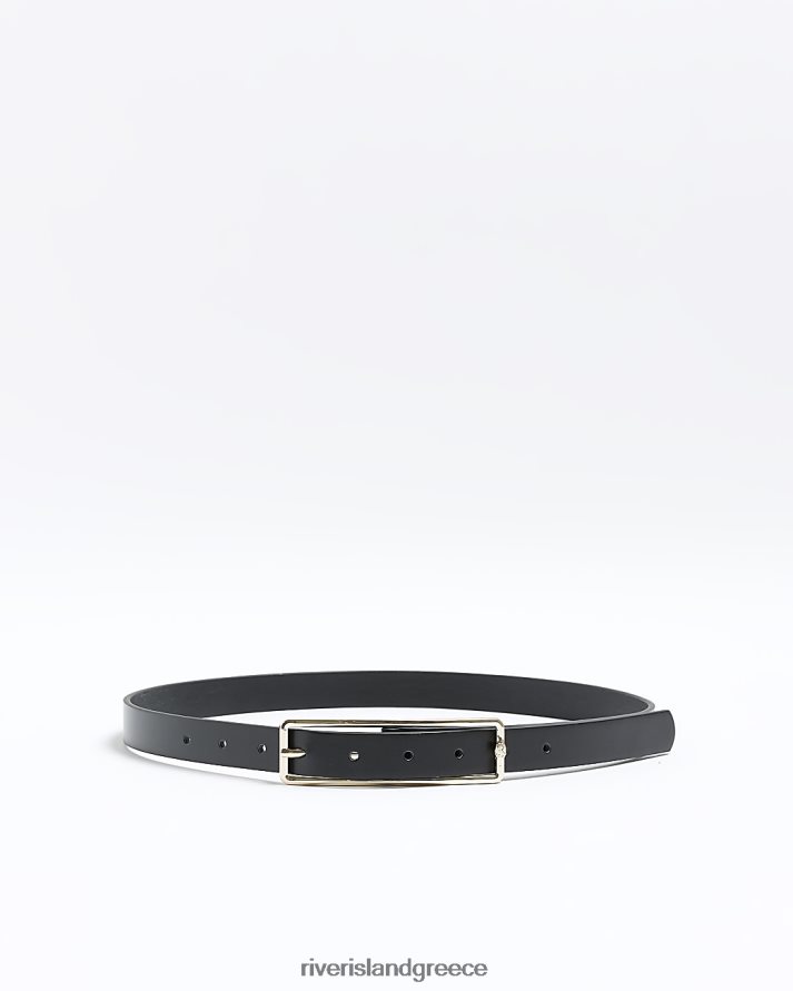 River Island αξεσουάρ μαύρος γυναίκες ζώνη με λεπτή πόρπη B6N8X1448