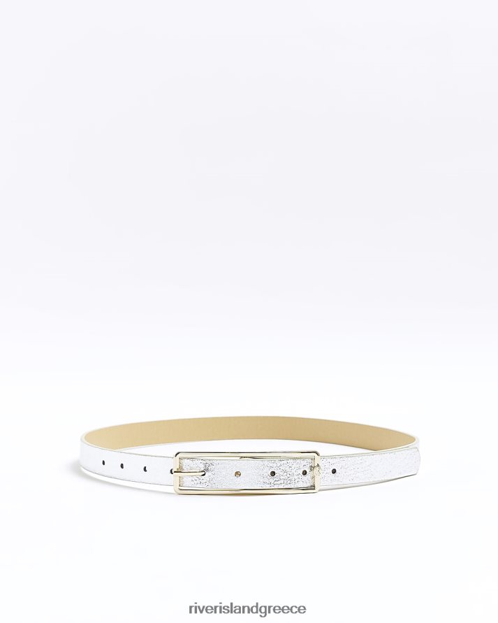 River Island αξεσουάρ ασήμι γυναίκες ζώνη με λεπτή πόρπη B6N8X1449