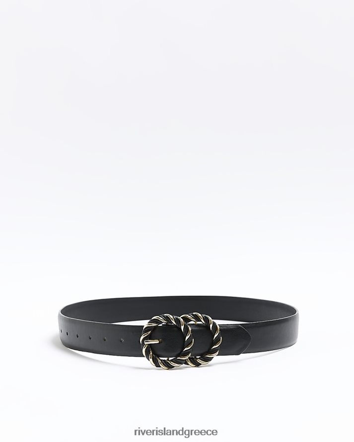 River Island αξεσουάρ μαύρος γυναίκες στριφτή ζώνη πόρπης B6N8X4287