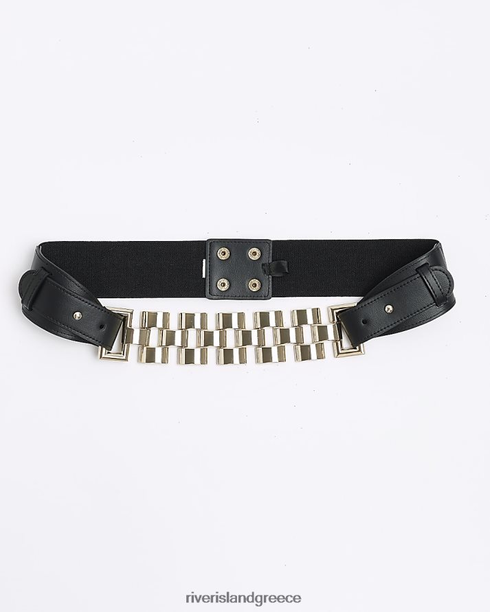 River Island αξεσουάρ μαύρος γυναίκες ζώνη με σύνδεσμο αλυσίδας B6N8X4625