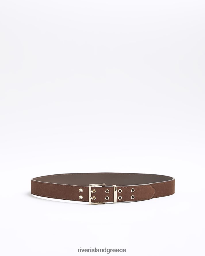 River Island αξεσουάρ καφέ γυναίκες ζώνη διπλής οπής B6N8X687