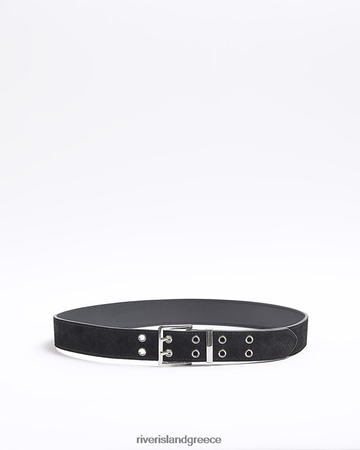 River Island αξεσουάρ μαύρος γυναίκες ζώνη διπλής οπής B6N8X688