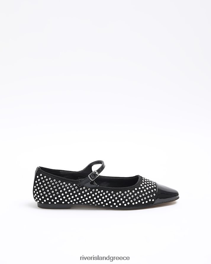 River Island είδη υπόδησης μαύρος γυναίκες παπούτσια μπαλέτου diamante B6N8X3787