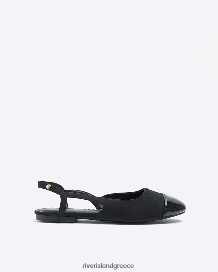 River Island είδη υπόδησης μαύρος γυναίκες slingback παπούτσια μπαλέτου B6N8X1627