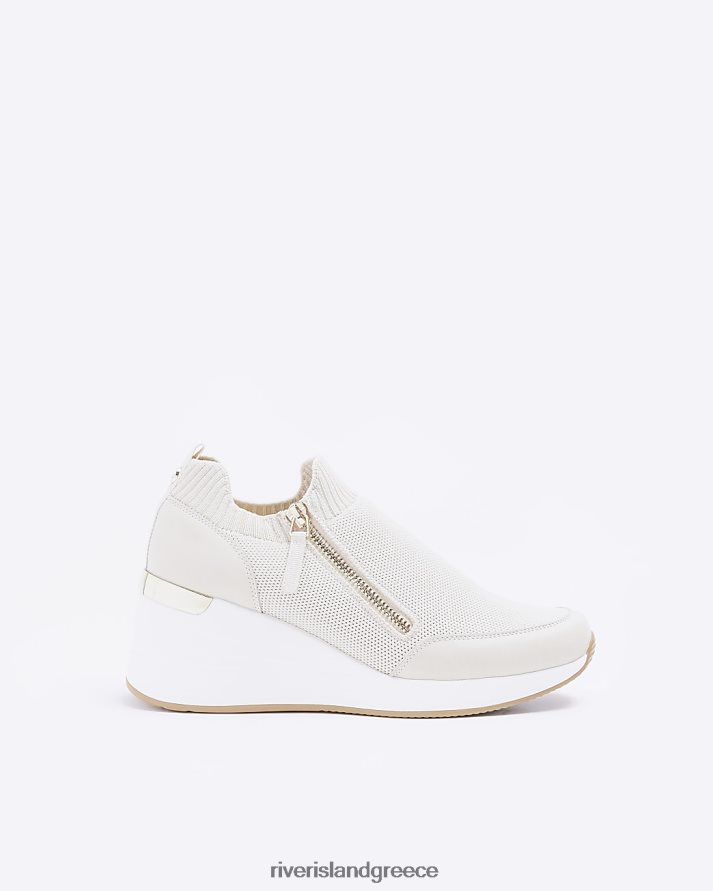 River Island είδη υπόδησης μπεζ γυναίκες ολίσθηση σε σφήνα εκπαιδευτές B6N8X346