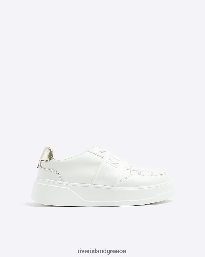 River Island είδη υπόδησης άσπρο γυναίκες ολίσθηση στους εκπαιδευτές B6N8X4793