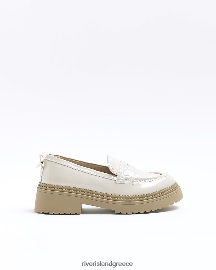 River Island είδη υπόδησης μπεζ γυναίκες πατέντα χοντροκομμένα loafers B6N8X1190