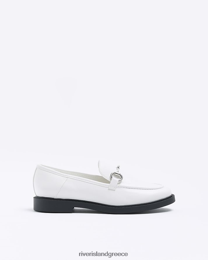 River Island είδη υπόδησης άσπρο γυναίκες loafers με λεπτομέρεια αλυσίδας B6N8X1194
