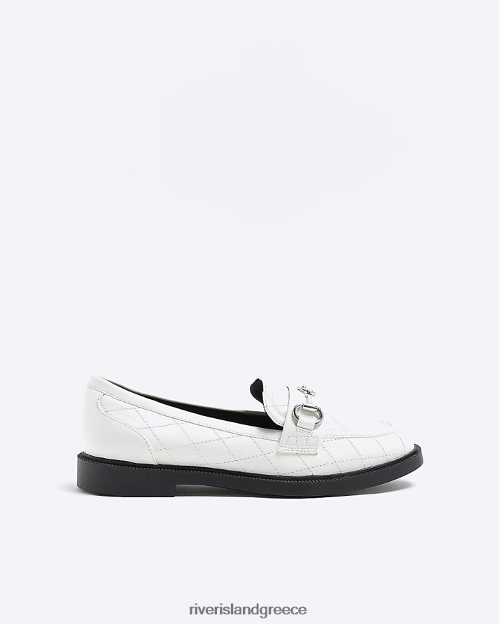 River Island είδη υπόδησης άσπρο γυναίκες καπιτονέ loafers B6N8X1575