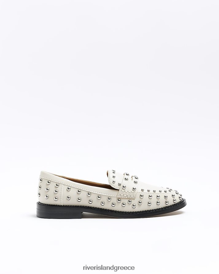 River Island είδη υπόδησης κρέμα γυναίκες loafers με καρφιά B6N8X244