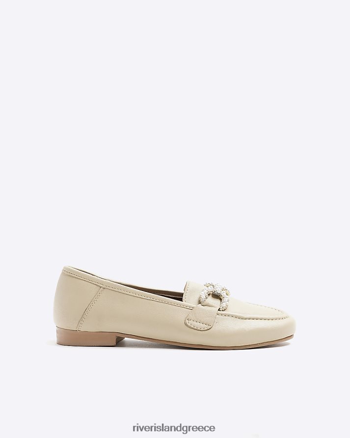 River Island είδη υπόδησης κρέμα γυναίκες μαργαριταρένιες αλυσίδες loafers B6N8X563