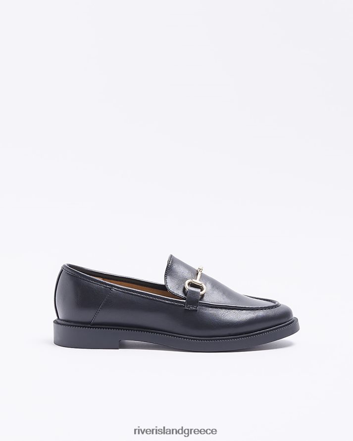 River Island είδη υπόδησης μαύρος γυναίκες loafers με λεπτομέρεια snaffle B6N8X1193
