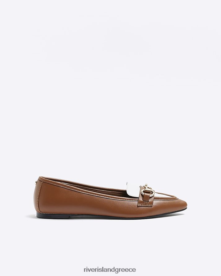 River Island είδη υπόδησης καφέ γυναίκες snaffle μυτερά φλατ παπούτσια B6N8X959