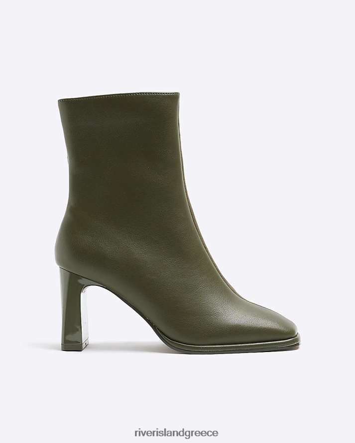 River Island είδη υπόδησης χακί γυναίκες μποτάκια δύο τόνων με τετράγωνο τακούνι B6N8X1113
