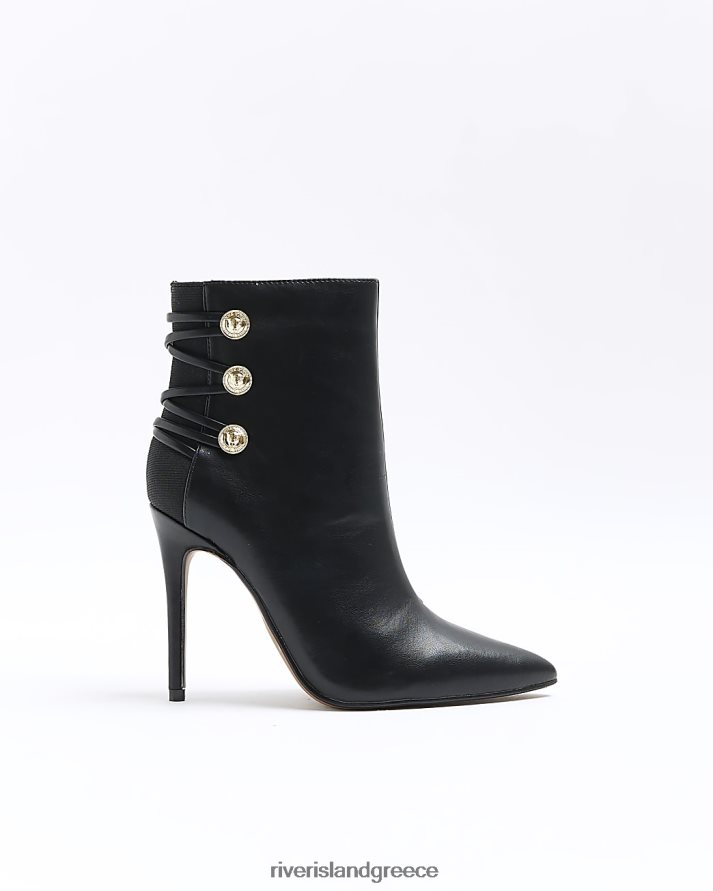 River Island είδη υπόδησης μαύρος γυναίκες δεμένες μπότες με τακούνια B6N8X1141