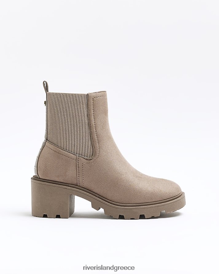 River Island είδη υπόδησης μπεζ γυναίκες Μπότες με τακούνι από σουέντ B6N8X214