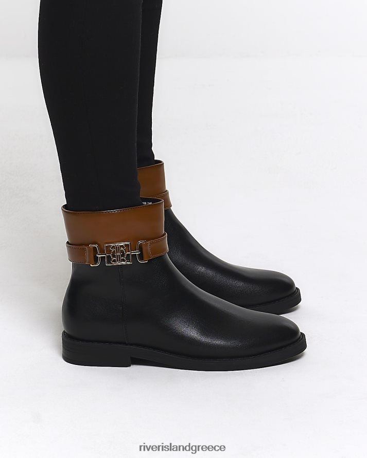 River Island είδη υπόδησης καφέ γυναίκες color block ιππασίας μποτάκια B6N8X906