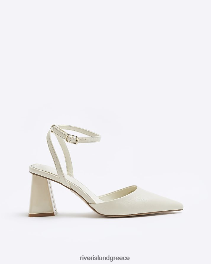 River Island είδη υπόδησης άσπρο γυναίκες Παπούτσια με τακούνι με πίσω σφεντόνα B6N8X227