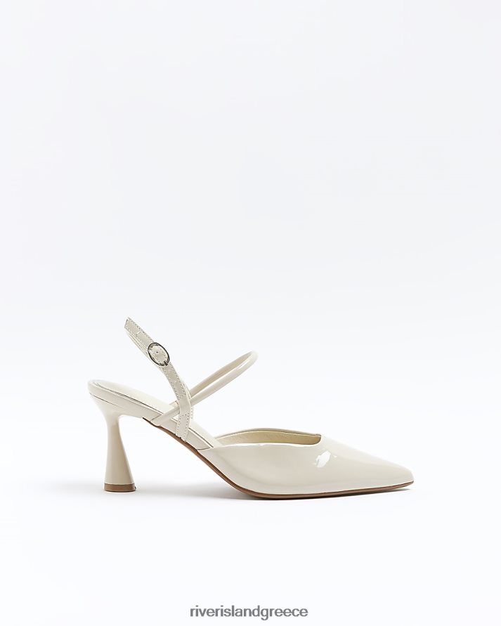 River Island είδη υπόδησης κρέμα γυναίκες παπούτσια δικαστηρίου με πίσω τακούνι B6N8X251