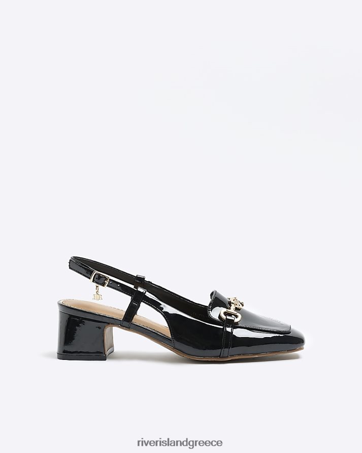 River Island είδη υπόδησης μαύρος γυναίκες παπούτσια δικαστηρίου με τακούνια B6N8X4194
