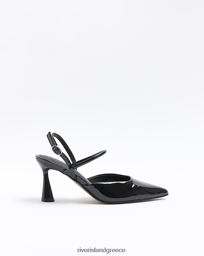 River Island είδη υπόδησης μαύρος γυναίκες Παπούτσια δικαστηρίου με slingback τακούνι B6N8X252