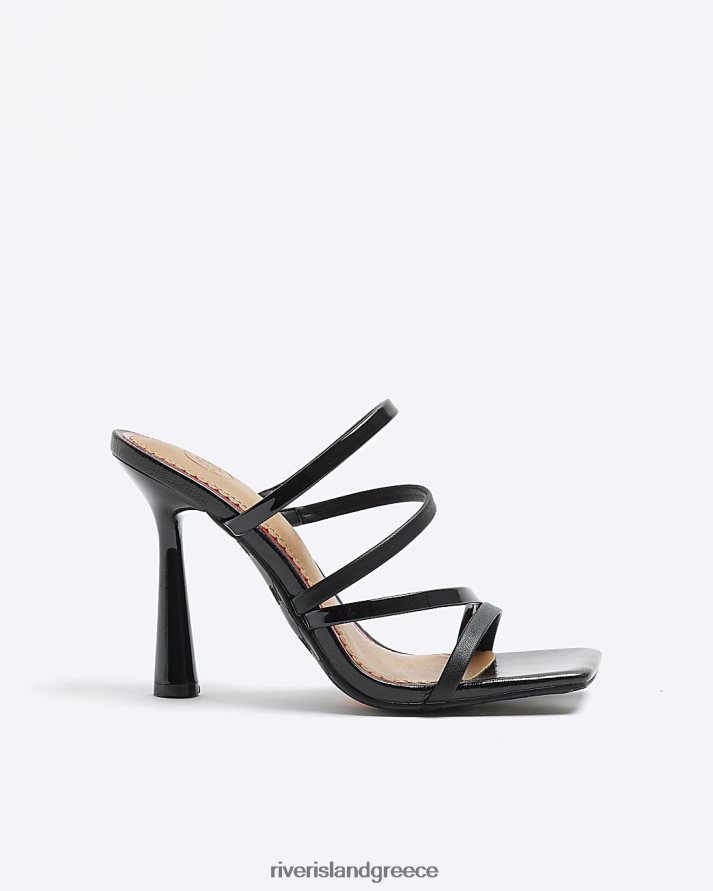 River Island είδη υπόδησης μαύρος γυναίκες σανδάλια με τιράντες B6N8X1323